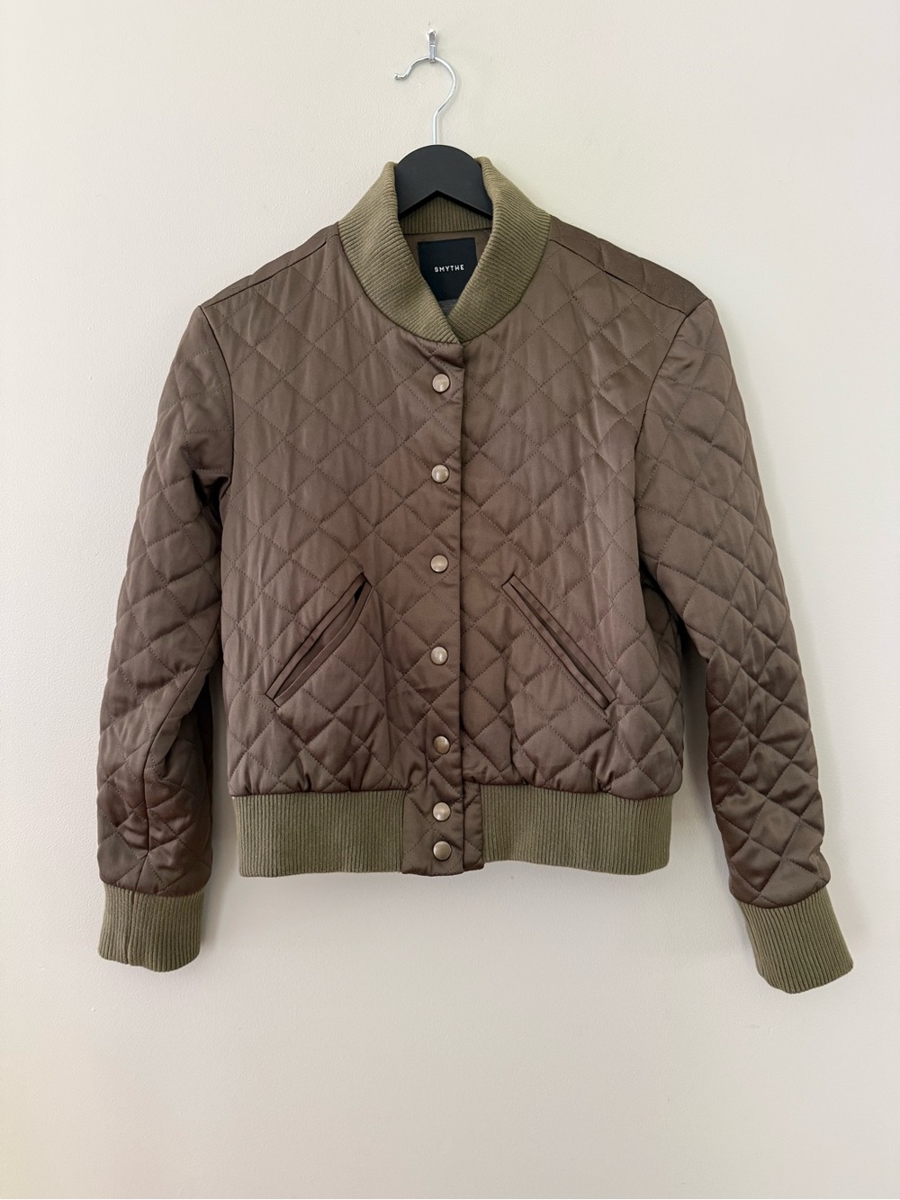 SMYTHE Quilted Bomber Jacket in Olive